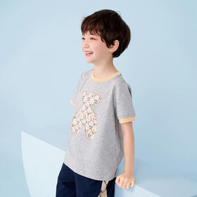 mettekids男童短袖t恤夏季新款凉感透气童装男孩卡通休闲圆领上衣