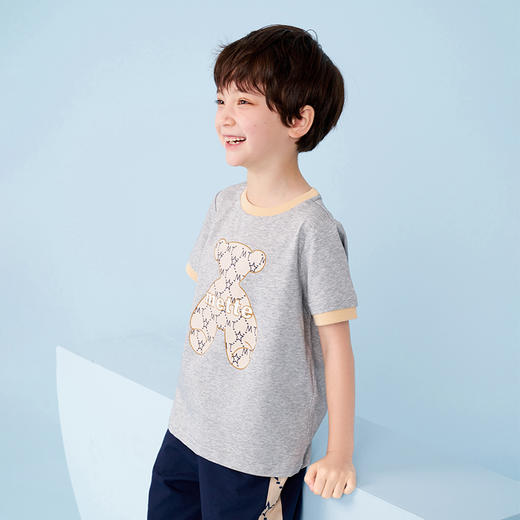 mettekids男童短袖t恤夏季新款凉感透气童装男孩卡通休闲圆领上衣 商品图0