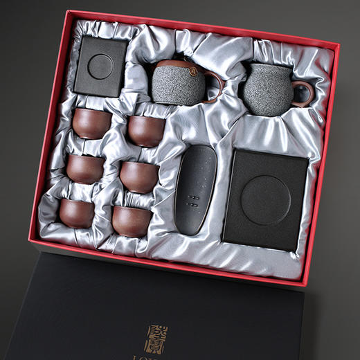 【特惠6折，仅1套，无货退款】陆宝陶瓷功夫茶具套装轻奢高档家用办公室茶器一壶六杯 泉林雅集 商品图6