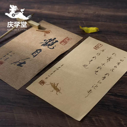 【庆学堂】买一送一 蜡染麻布纹宣纸 信笺画笺复古 练习纸 书法作品专用纸 半生熟 古风 商品图0