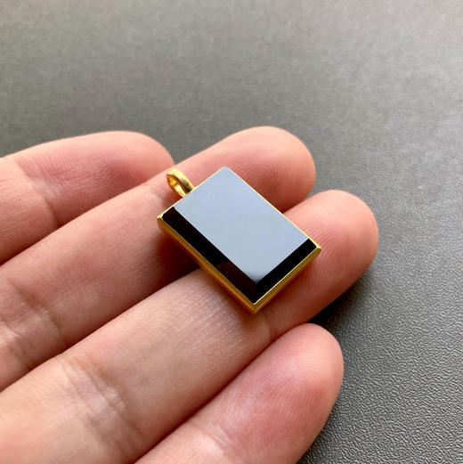 高冰种墨翠平安无事牌兔年生肖18k黄金镶嵌 商品图6