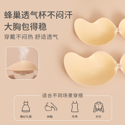 [大轻芒乳贴]大胸聚拢芒果杯无痕防凸点隐形婚纱专用胸贴 商品图2