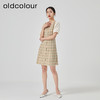 oldcolour2023夏季新款气质小清新泡泡袖V领格子连衣裙GN21101704 商品缩略图3