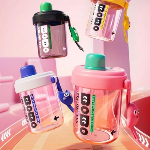 物生物tritan水杯夏季女生塑料耐高温运动直饮学生便携夏天吸管杯子 商品图0