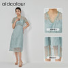 oldcolour2023夏季新款气质V领蕾丝拼接中长款连衣裙女GN21101732 商品缩略图1