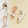ZHR简约厚底凉鞋女2023夏季新款软底圆头超仙双带交织一字带凉鞋 商品缩略图0