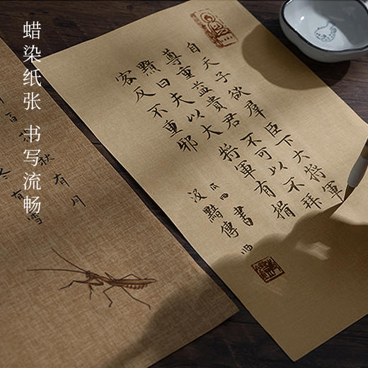 【庆学堂】买一送一 蜡染麻布纹宣纸 信笺画笺复古 练习纸 书法作品专用纸 半生熟 古风 商品图1