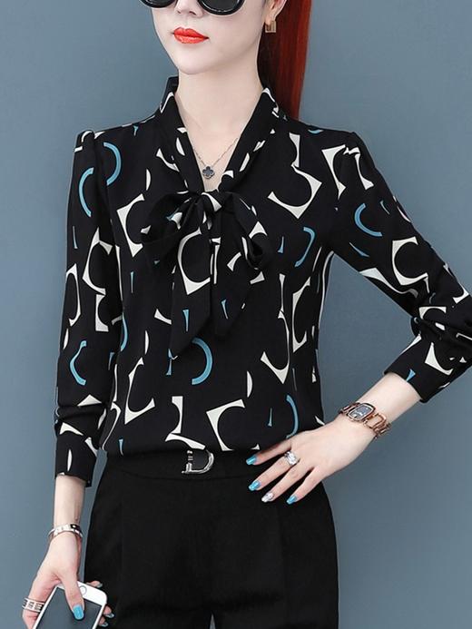 SMZ6031 雪纺衬衫女士2023新款春季小衫气质洋气春装上衣时尚打底长袖衬衣 商品图2