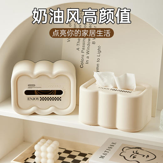 云朵创意纸巾盒简约风家用可壁挂大容量防尘弹簧抽纸收纳盒 商品图5