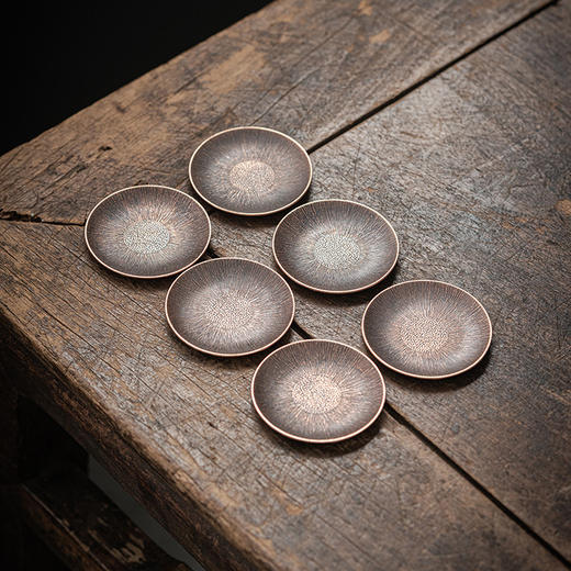 拉丝纹古铜色杯托杯托手工创意杯垫日式隔热杯垫复古功夫茶具茶杯托茶托茶垫茶道配件 商品图4