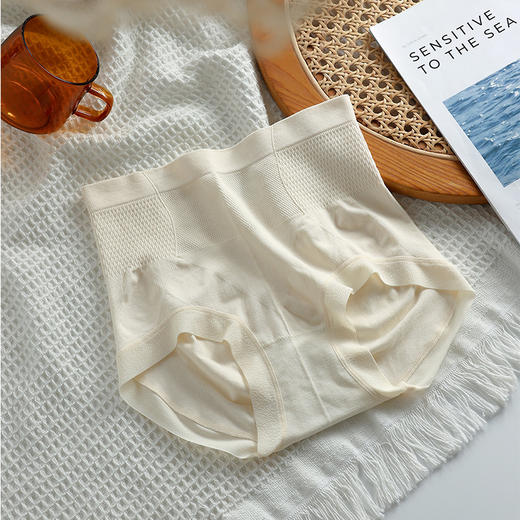【3条装】春夏新款收腹提臀内裤艾草纯棉裆高腰无痕透气三角裤 商品图8