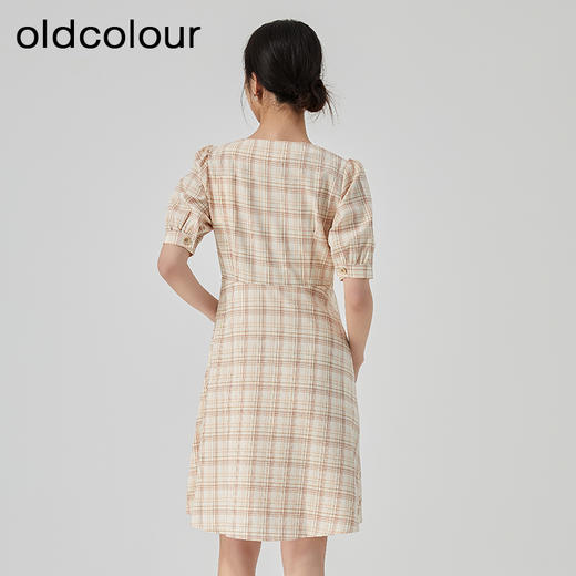 oldcolour2023夏季新款甜美气质小个子短款格纹连衣裙GN21101708 商品图4