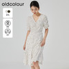 oldcolour2023夏季新款时尚气质薄款气质V领碎花连衣裙GN21101761 商品缩略图1