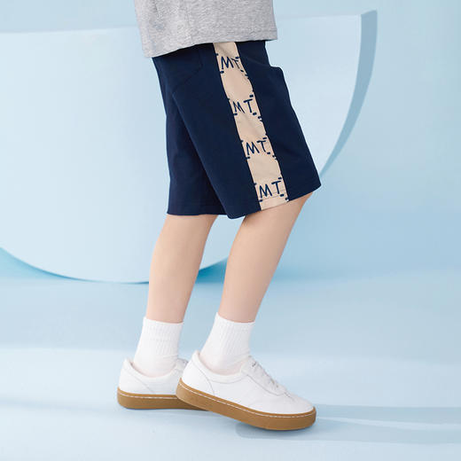 mettekids男童短裤夏季新款凉感透气薄款裤子儿童休闲运动五分裤 商品图3