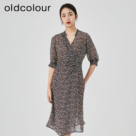 oldcolour2023夏季新款法式薄款气质高腰显瘦碎花连衣裙N22101239