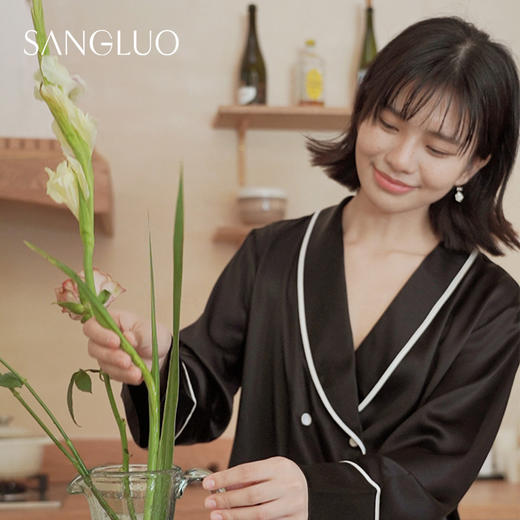 桑罗蜂胶养护睡衣套装亲肤柔软家居服女 商品图4