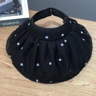 VVC印花防晒帽子女春夏防紫外线遮阳太阳帽遮脸大帽檐贝壳帽两用发箍 商品图3