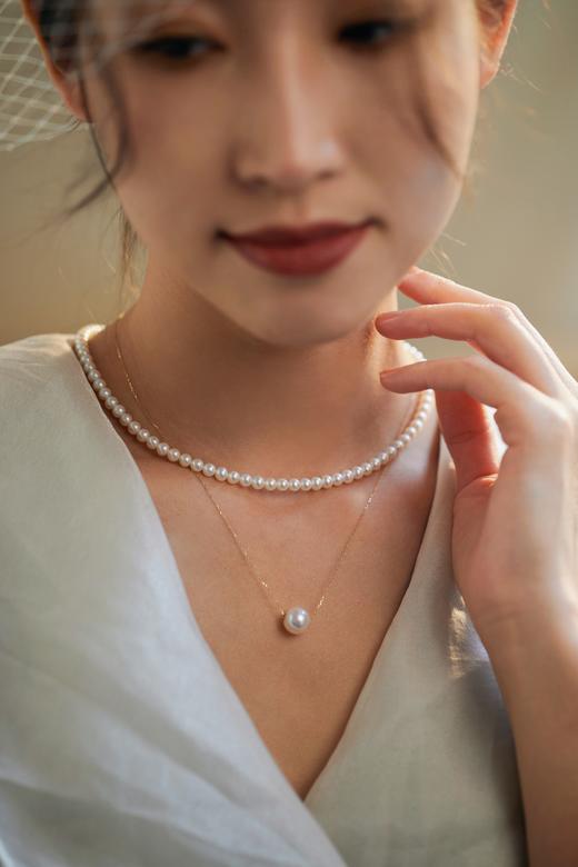 【孤品仅1条】Manreya玛芮雅洛丽塔baby18k金极光珍珠素链4-4.5mm 商品图1