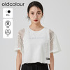oldcolour直筒短款T恤2023夏季新款休闲网纱假两件上衣N22021274 商品缩略图0