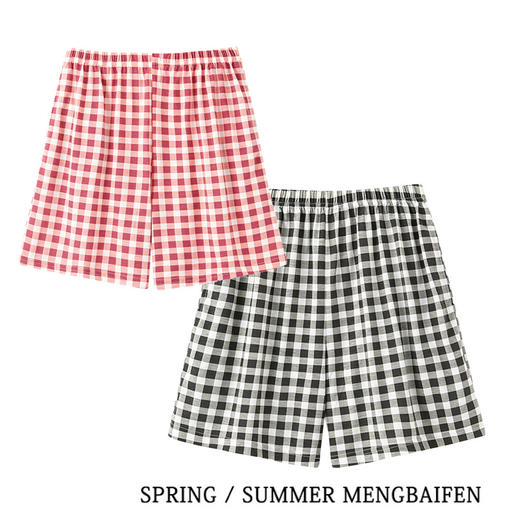 「11款配色！清凉一夏」居家短裤 睡裤女春夏季居家裤 情侣格子薄款宽松休闲可外穿裤子 商品图2