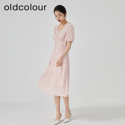 oldcolour2023夏季新款粉色甜美气质高腰中长款仙女裙GN21101757 商品图3