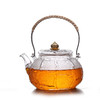 【简约大方 限时特价】锤纹铜钮提梁壶茶具 玻璃壶 耐高温高硼硅 800ml容量 商品缩略图0