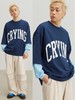 CryingCenter藏青大字母复古撞色街头宽松造型长短袖T恤 哭喊中心 商品缩略图0