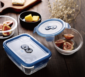 【团购展示】乐美雅蓝色花朵纯净保鲜盒小方形J5153 (整箱发货）