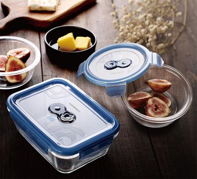 【团购展示】乐美雅蓝色花朵纯净保鲜盒小方形J5153 (整箱发货） 商品图0