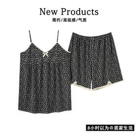 「两件套！四款可选」纯欲性感吊带睡衣女夏天薄款短裤套装 少女小碎花冰丝凉感型家居服上衣裤子