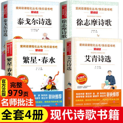 小学生现代诗歌冰心繁星春水艾青泰戈尔诗选徐志摩诗歌全集 4-5-6年级课外阅读书籍三四五六年级必读的课外书老师推荐精选儿童文学 商品图0