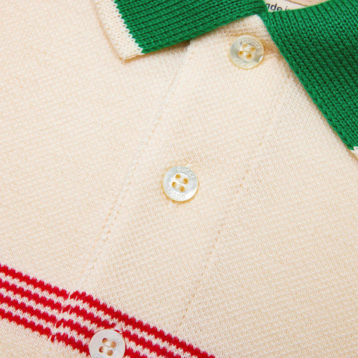 GUCCI 古驰 童装复古条纹翻领logo棉质POLO衫 722401XJEZF 商品图4