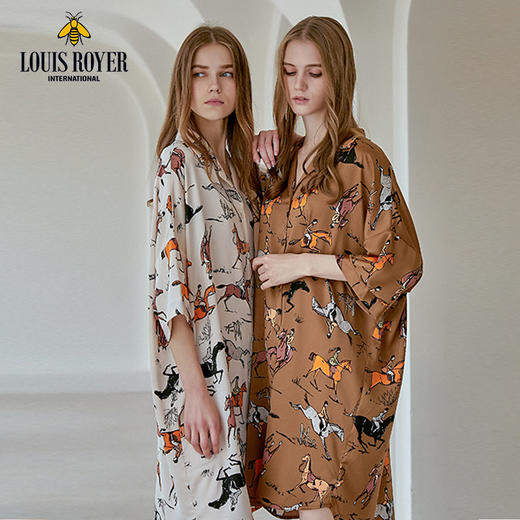 【已下架】618特惠 | 积分换购 | LOUIS ROYER利蜂 冰雪丝缎面水墨涂鸦家居服睡衣裙[福利品] 商品图2