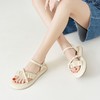 ZHR法式珍珠凉鞋女2023夏季新款仙女气质交叉一字带凉鞋软底轻便 商品缩略图0