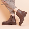 信诺真皮舒适短靴2022新款冬季加绒妈妈棉鞋软底软皮中老年女鞋子X2M202057 商品缩略图3