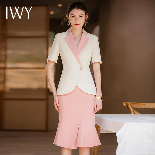 IWY/气质西服女套裙时尚干练气质职业西装两件套显瘦职业装工作服CS1791 商品图0