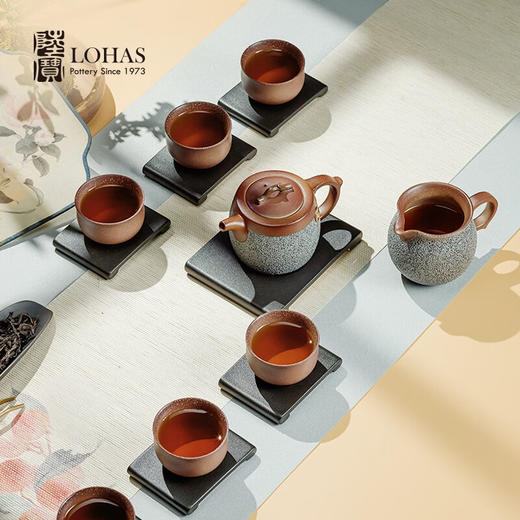 【特惠6折，仅1套，无货退款】陆宝陶瓷功夫茶具套装轻奢高档家用办公室茶器一壶六杯 泉林雅集 商品图1