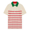 GUCCI 古驰 童装复古条纹翻领logo棉质POLO衫 722401XJEZF 商品缩略图0