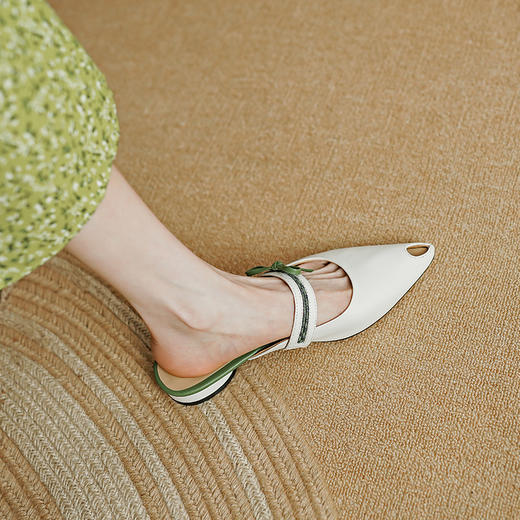 夏季新款，里外全头层皮舒适平底包头拖鞋PS1328 商品图2