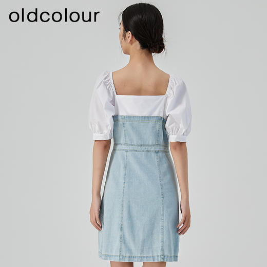 oldcolour2023夏季新款设计感小众方领纯棉牛仔连衣裙GN21107701 商品图4