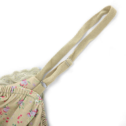 「两件套！三款配色」可拆卸带胸垫免bra睡衣 女夏季甜美性感V领碎花吊带短裤套装家居服上衣裤子 商品图3