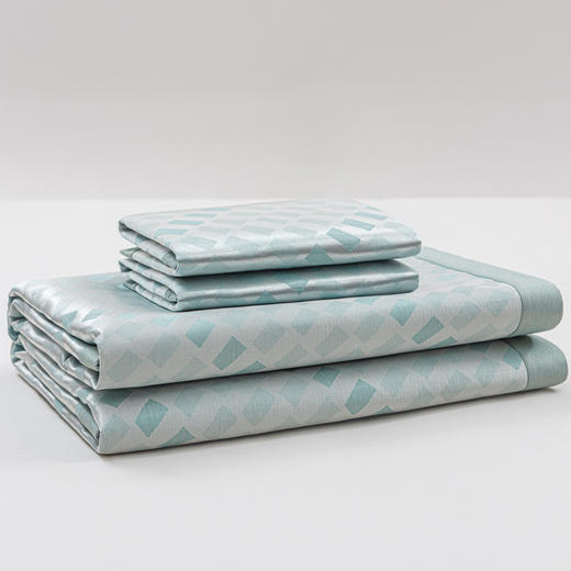 【小方格凉席】冰丝席冰丝凉席提花小方格凉席三件套可水洗折叠 商品图3