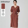 oldcolourV领收腰连衣裙2023夏季新款气质通勤中长裙女N22101401 商品缩略图0