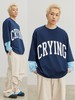 CryingCenter藏青大字母复古撞色街头宽松造型长短袖T恤 哭喊中心 商品缩略图1