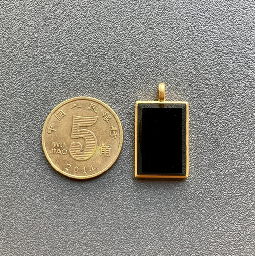 高冰种墨翠平安无事牌兔年生肖18k黄金镶嵌 商品图3