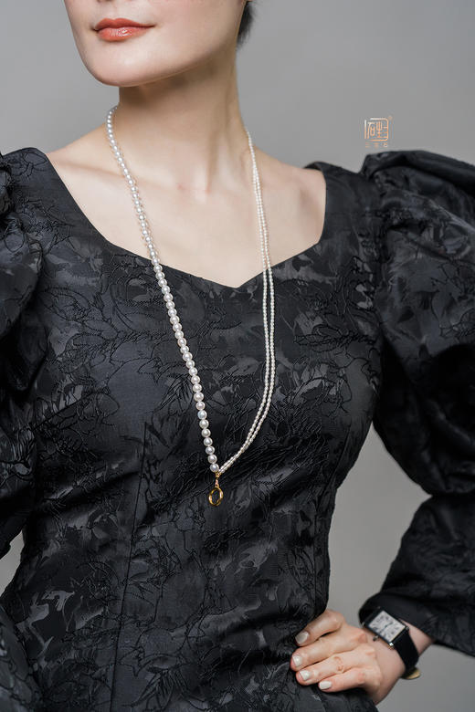 巴洛克珍珠+米珠三层设计项链 商品图6