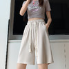 抽绳冰丝运动短裤女夏季薄款高腰显瘦休闲裤子宽松显瘦阔腿五分裤 商品缩略图9