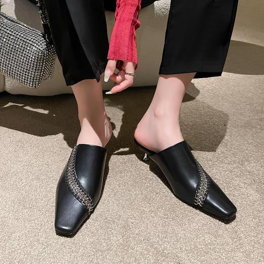 简约百搭，真皮高跟凉拖SS-1508 商品图1