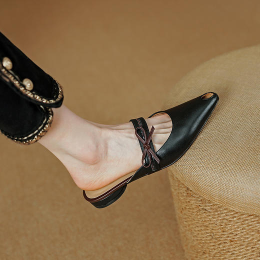 夏季新款，里外全头层皮舒适平底包头拖鞋PS1328 商品图5