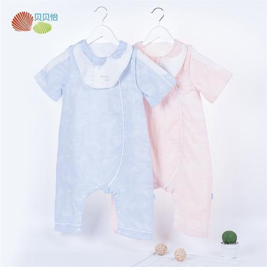 贝贝怡宝宝纯棉纱布分腿睡袋夏季透气可拆袖儿童四季通用防踢被 商品图0